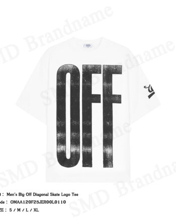 Off-White เสื้อยืดคอกลมผู้ชาย รุ่น Men's Big Off Diagonal Skate Logo Tee Code: OMAA120F25JER00L0110