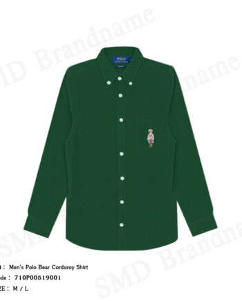 Polo Ralph Lauren เสื้อเชิ้ตแขนยาวผู้ชาย รุ่น Men's Polo Bear Corduroy Shirt Code: 710P00519001
