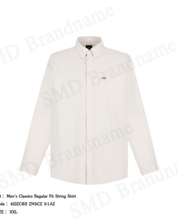 Armani Exchange เสื้อเชิ้ตแขนยาวผู้ชาย รุ่น Men's Classics Regular Fit String Shirt Code: 6DZC02 ZN5CZ 51AZ