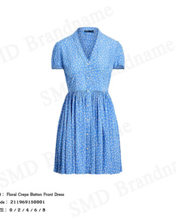 Polo Ralph Lauren ชุดเดรสผู้หญิง รุ่น Floral Crepe Button Front Dress Code: 211969150001