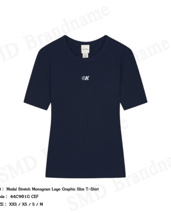 Calvin Klein เสื้อยืดคอกลมผู้หญิง รุ่น Modal Stretch Monogram Logo Graphic Slim T-Shirt Code: 44C901G CEF