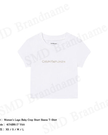 Calvin Klein Jeans เสื้อครอปผู้หญิง รุ่น Women's Logo Baby Crop Short Sleeve T-Shirt Code: 47AB817 YAA