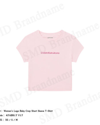 Calvin Klein Jeans เสื้อครอปผู้หญิง รุ่น Women's Logo Baby Crop Short Sleeve T-Shirt Code: 47AB817 V17