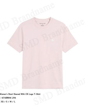 Calvin Klein Jeans เสื้อยืดคอกลมผู้หญิง รุ่น Women's Short Sleeved With CK Logo T-Shirt Code: 47AB804 LN4