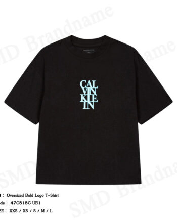 Calvin Klein Jeans เสื้อยืดคอกลมผู้หญิง รุ่น Oversized Bold Logo T-Shirt Code: 47C818G UB1
