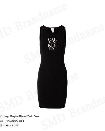 Calvin Klein ชุดเดรสผู้หญิง รุ่น Logo Graphic Ribbed Tank Dress Code: 44C203G UB1