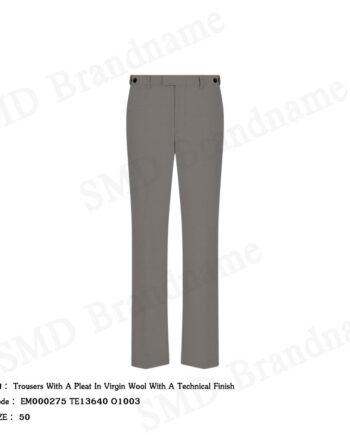 Emporio Armani กางเกงขายาวผู้ชาย รุ่น Trousers With A Pleat In Virgin Wool With A Technical Finish Code: EM000275 TE13640 O1003