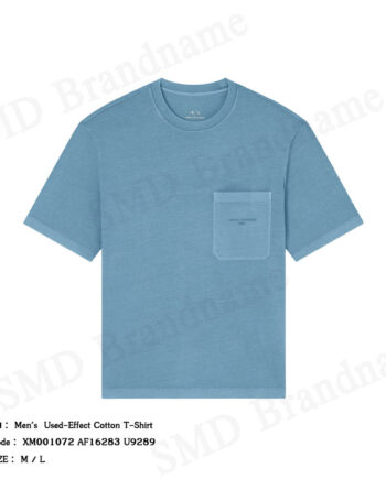 Armani Exchange เสื้อยืดคอกลมผู้ชาย รุ่น Men's Used-Effect Cotton T-Shirt Code: XM001072 AF16283 U9289