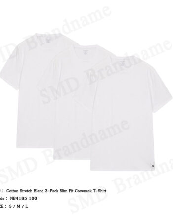Calvin Klein เซ็ทเสื้อยืดคอกลม 3 ตัว รุ่น Cotton Stretch Blend 3-Pack Slim Fit Crewneck T-Shirt Code: NB4185 100