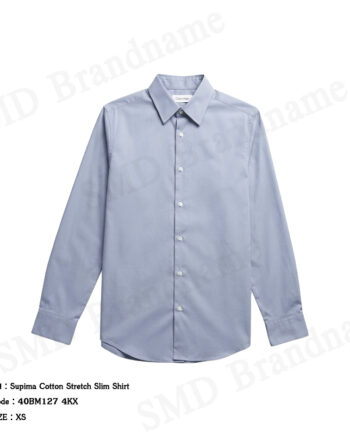 Calvin Klein เสื้อเชิ้ตแขนยาวผู้ชาย รุ่น Supima Cotton Stretch Slim Shirt Code: 40BM127 4KX