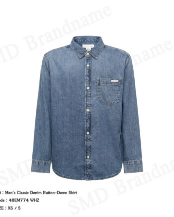 Calvin Klein Jeans เสื้อเชิ้ตแขนยาวผู้ชาย รุ่น Men's Classic Denim Button-Down Shirt Code: 40EM774 WHZ
