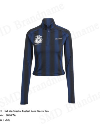 Adidas เสื้อแขนยาวผู้หญิง รุ่น Half-Zip Graphic Football Long-Sleeve Top Code: JW5176