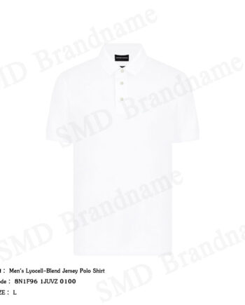 Emporio Armani เสื้อโปโลผู้ชาย รุ่น Men's Lyocell-Blend Jersey Polo Shirt Code: 8N1F96 1JUVZ 0100