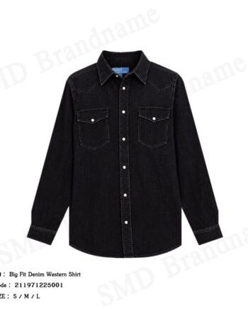 Polo Ralph Lauren เสื้อเชิ้ตยีนส์แขนยาวผู้หญิง รุ่น Big Fit Denim Western Shirt Code: 211971225001