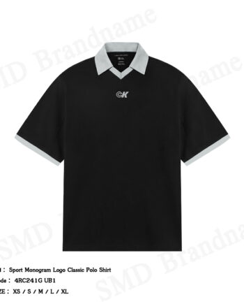 Calvin Klein Jeans เสื้อโปโลผู้ชาย รุ่น Sport Monogram Logo Classic Polo Shirt Code: 4RC241G UB1