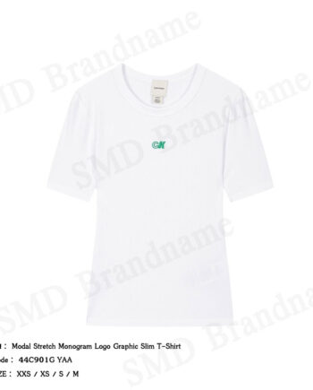 Calvin Klein เสื้อยืดคอกลมผู้หญิง รุ่น Modal Stretch Monogram Logo Graphic Slim T-Shirt Code: 44C901G YAA