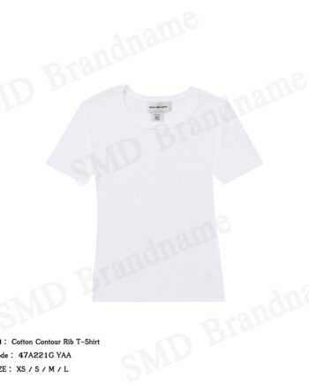 Calvin Klein Jeans เสื้อยืดคอกลมผู้หญิง รุ่น Cotton Contour Rib T-Shirt Code: 47A221G YAA