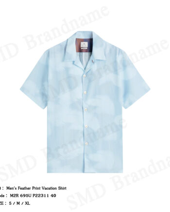 Paul Smith เสื้อเชิ้ตแขนสั้นผู้ชาย รุ่น Men's Feather Print Vacation Shirt Code: M2R 695U P22311 40