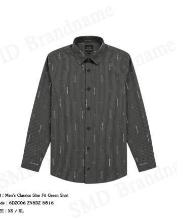 Armani Exchange เสื้อเชิ้ตแขนยาวผู้ชาย รุ่น Men's Classics Slim Fit Green Shirt Code: 6DZC06 ZN5DZ 5816
