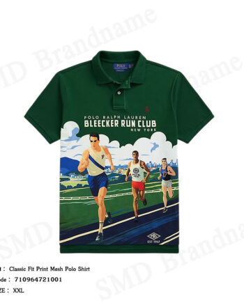 Polo Ralph Lauren เสื้อโปโลผู้ชาย รุ่น Classic Fit Print Mesh Polo Shirt Code: 710964721001