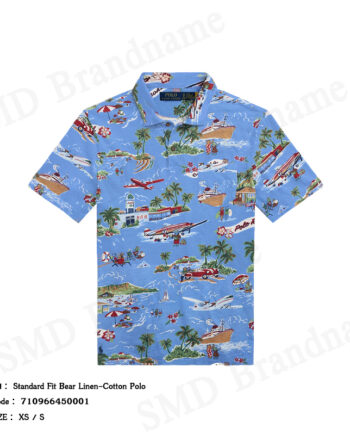 Polo Ralph Lauren เสื้อโปโลผู้ชาย รุ่น Standard Fit Bear Linen-Cotton Polo Code: 710966450001