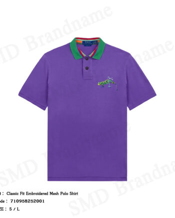 Polo Ralph Lauren เสื้อโปโลผู้ชาย รุ่น Classic Fit Embroidered Mesh Polo Shirt Code: 710958252001