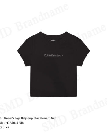 Calvin Klein Jeans เสื้อครอปผู้หญิง รุ่น Women's Logo Baby Crop Short Sleeve T-Shirt Code: 47AB817 UB1