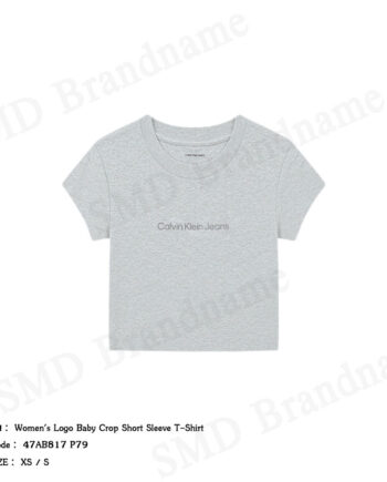 Calvin Klein Jeans เสื้อครอปผู้หญิง รุ่น Women's Logo Baby Crop Short Sleeve T-Shirt Code: 47AB817 P79