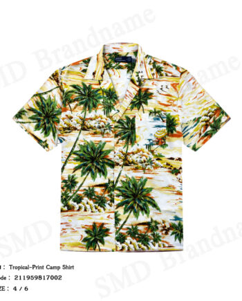 Polo Ralph Lauren เสื้อเชิ้ตแขนสั้นผู้หญิง รุ่น Tropical-Print Camp Shirt Code: 211959817002