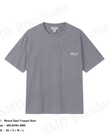 Calvin Klein Jeans เสื้อยืดคอกลมผู้ชาย รุ่น Mineral Dyed Cropped Short Code: 4RC299G 8MN