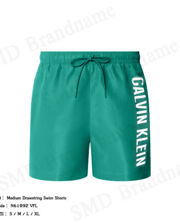 Calvin Klein Swimwear กางเกงว่ายน้ำผู้ชาย รุ่น Medium Drawstring Swim Shorts Code: N61092 VFL