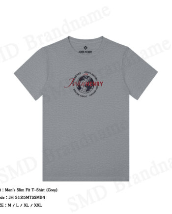 John Henry เสื้อยืดคอกลมผู้ชาย รุ่น Men's Slim Fit T-Shirt (Grey) Code: JH S125MTSSM24