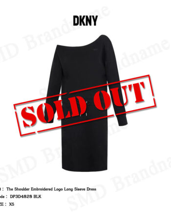 DKNY Sport ชุดเดรสแขนยาว รุ่น The Shoulder Embroidered Logo Long Sleeve Dress Code: DP3D4828 BLK