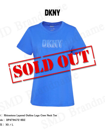 DKNY Sport เสื้อยืดคอกลม รุ่น Rhinestone Layered Outline Logo Crew Neck Tee Code: DP4T9672 0DZ