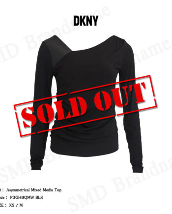 DKNY เสื้อแขนยาว รุ่น Asymmetrical Mixed Media Top Code: P3GH8QMW BLK