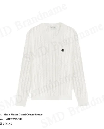 Calvin Klein Jeans เสื้อไหมพรมผู้ชาย รุ่น Men's Winter Casual Cotton Sweater Code: J326795 YBI