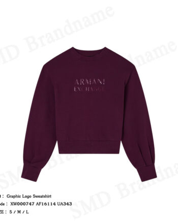 Armani Exchange เสื้อสเวตเตอร์ผู้หญิง รุ่น Graphic Logo Sweatshirt Code: XW000747 AF16114 UA343