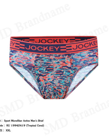Jockey กางเกงชั้นในผู้ชาย รุ่น Sport Microfiber Active Men's Brief Code: KU 19942419 (Tropical Coral)