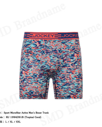 Jockey กางเกงชั้นในผู้ชาย รุ่น Sport Microfiber Active Men's Boxer Trunk Code: KU 19943918 (Tropical Coral)