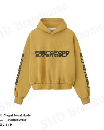 Essentials Fear of God เสื้อสเวตเตอร์ผู้ชาย รุ่น Cropped Relaxed Hoodie Code: 192HO256902F