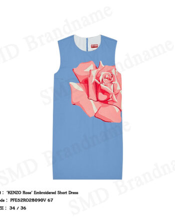 Kenzo ชุดเดรสผู้หญิง รุ่น 'KENZO Rose' Embroidered Short Dress Code: PFE52RO28090V 67