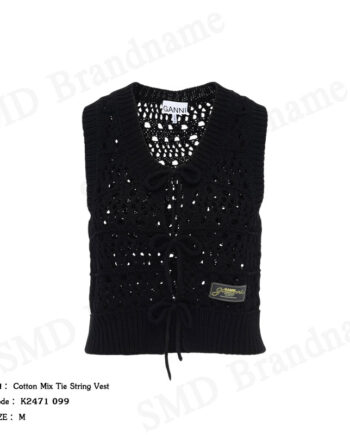 Ganni เสื้อกั๊กผู้หญิง รุ่น Cotton Mix Tie String Vest Code: K2471 099