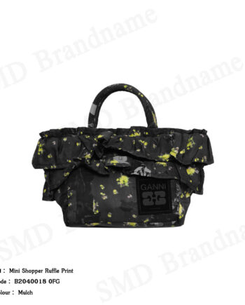 Ganni กระเป๋าถือ รุ่น Mini Shopper Ruffle Print Code: B2040018 0FG