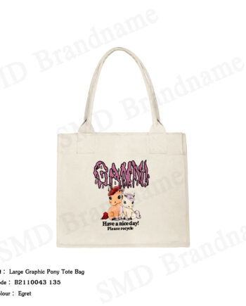 Ganni กระเป๋าถือ รุ่น Large Graphic Pony Tote Bag Code: B2110043 135