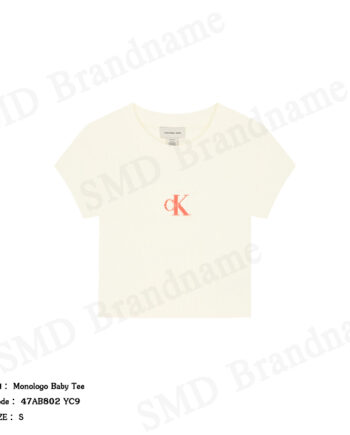 Calvin Klein Jeans เสื้อครอปผู้หญิง รุ่น Monologo Baby Tee Code: 47AB802 YC9