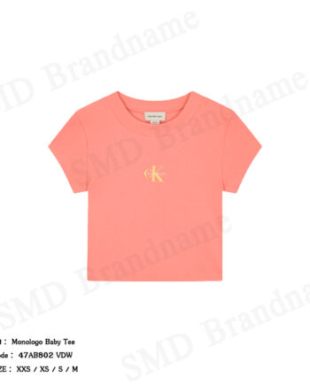 Calvin Klein Jeans เสื้อครอปผู้หญิง รุ่น Monologo Baby Tee Code: 47AB802 VDW