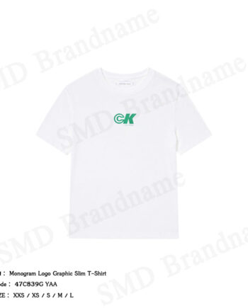 Calvin Klein Jeans เสื้อยืดคอกลมผู้หญิง รุ่น Monogram Logo Graphic Slim T-Shirt Code: 47C839G YAA