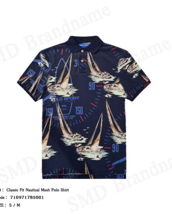 Polo Ralph Lauren เสื้อโปโลผู้ชาย รุ่น Classic Fit Nautical Mesh Polo Shirt Code: 710971785001