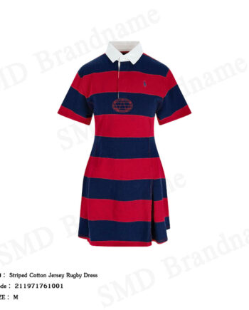 Polo Ralph Lauren ชุดเดรสผู้หญิง รุ่น Striped Cotton Jersey Rugby Dress Code: 211971761001