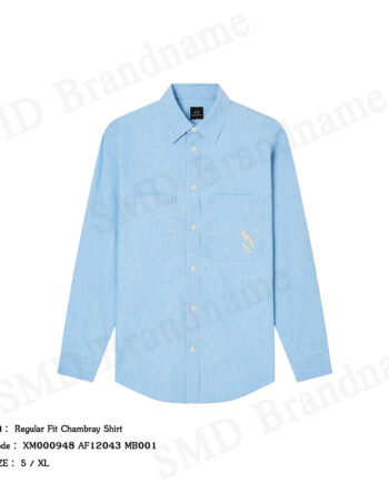 Armani Exchange เสื้อเชิ้ตแขนยาวผู้ชาย รุ่น Regular Fit Chambray Shirt Code: XM000948 AF12043 MB001